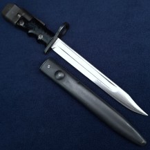 British Lee Enfield No. 7 Mk 1 Land Service Bayonet with Black Grips, by B.S.A. 1